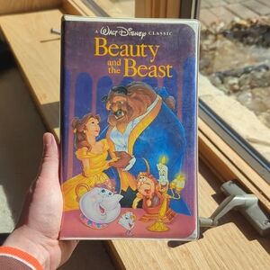 Disney Beauty and the Beast VHS with Purple and Yellow Cover